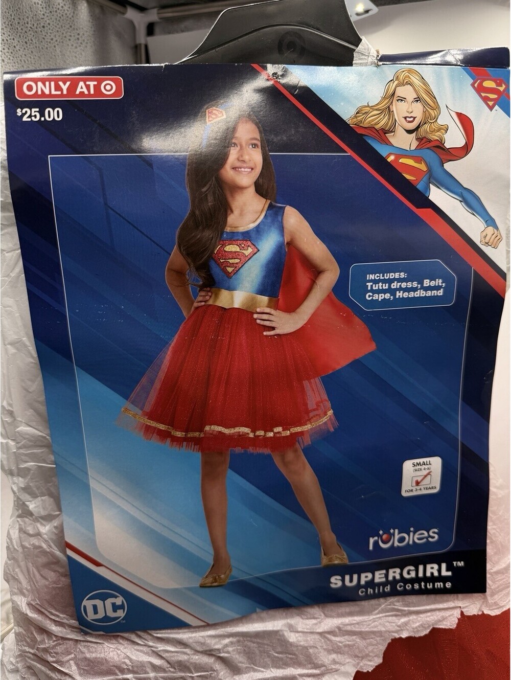 New DC WONDER WOMAN DRESS - Kids Superhero Tutu Costume - Child Size Small 4-6